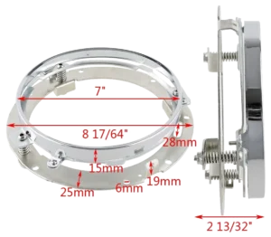 Soporte Faro Color Cromo Para 7    Vehiculo Moto Suv